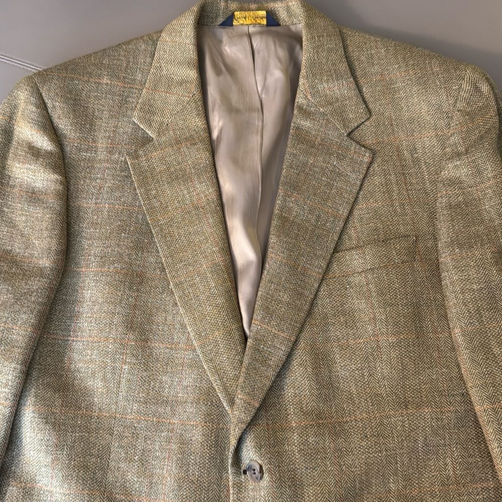Brooks Brothers Vintage Mens’ 100% Wool Herringbone Blazer. Size 42 Short. - Picture 2 of 9